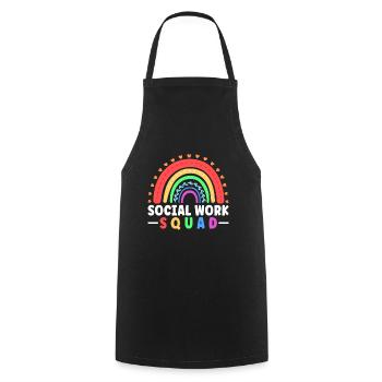 School Social Work Month Rainbow - Cooking Apron - black - Front - AI Model Male 185 dark (185cm)