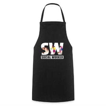 Mois du travail social scolaire Sw Social - Tablier de cuisine - noir - Devant - AI Model Male 185 dark (185cm)