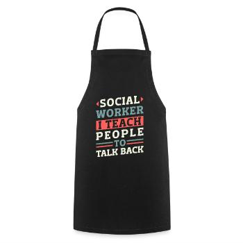 School Social Work Month Retro - Cooking Apron - black - Front - AI Model Male 185 dark (185cm)