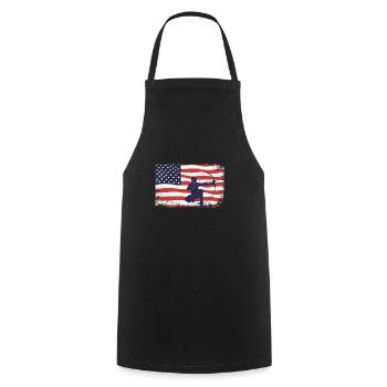 Arrowtag du drapeau américain - Tablier de cuisine - noir - Devant - AI Model Male 185 dark (185cm)