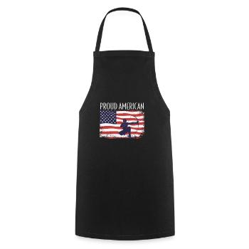 Arrowtag du drapeau américain - Tablier de cuisine - noir - Devant - AI Model Male 185 dark (185cm)