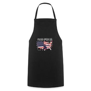 Arrowtag du drapeau américain - Tablier de cuisine - noir - Devant - AI Model Male 185 dark (185cm)