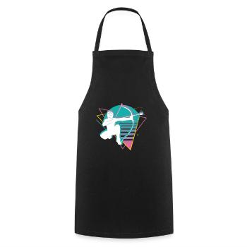 Balise fléchée Vaporwave - Tablier de cuisine - noir - Devant - AI Model Male 185 dark (185cm)