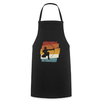 Arrowtag rétro - Tablier de cuisine - noir - Devant - AI Model Male 185 dark (185cm)