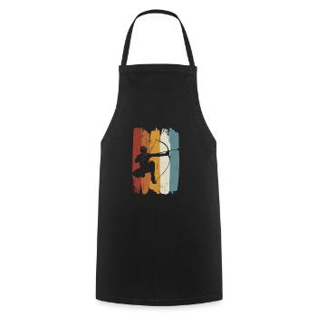 Arrowtag rétro - Tablier de cuisine - noir - Devant - AI Model Male 185 dark (185cm)