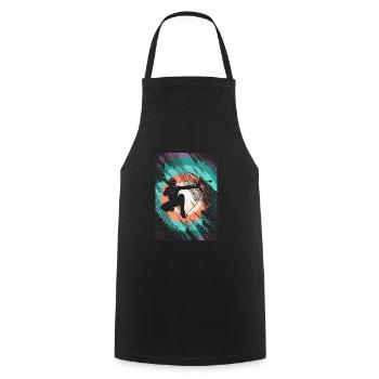 Arrowtag rétro - Tablier de cuisine - noir - Devant - AI Model Male 185 dark (185cm)