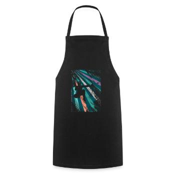 Arrowtag rétro - Tablier de cuisine - noir - Devant - AI Model Male 185 dark (185cm)