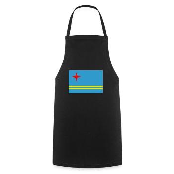 Offizielle Aruba Flagge Aruban Country Pride - Kochschürze - Schwarz - Vorne - AI Model Male 185 dark (185cm)