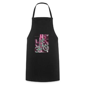Asian City Downhill - Cooking Apron - black - Front - AI Model Male 185 dark (185cm)