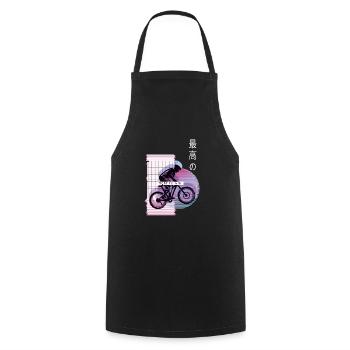 Vaporwave Metaverse Downhill - Kochschürze - Schwarz - Vorne - AI Model Male 185 dark (185cm)