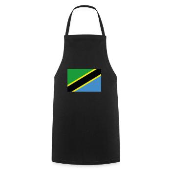Drapeau officiel de la Tanzanie Tanzanian Country Pride - Tablier de cuisine - noir - Devant - AI Model Male 185 dark (185cm)