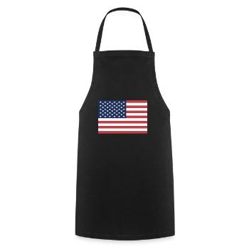 Drapeau officiel des États-Unis États-Unis Pays américain - Tablier de cuisine - noir - Devant - AI Model Male 185 dark (185cm)
