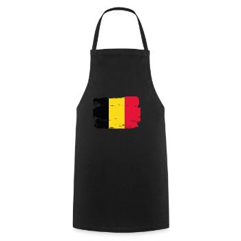 Official Belgium Flag Belgian Country Pride - Cooking Apron - black - Front - AI Model Male 185 dark (185cm)