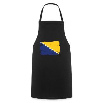 Drapeau officiel de la Bosnie Bosnie Country Pride Vintage - Tablier de cuisine - noir - Devant - AI Model Male 185 dark (185cm)