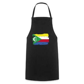 Official Comoros Flag Comoro Country Pride Vintage - Cooking Apron - black - Front - AI Model Male 185 dark (185cm)