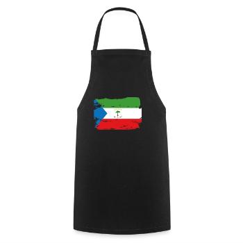 Drapeau équatorial officiel Guinée Guinéen - Tablier de cuisine - noir - Devant - AI Model Male 185 dark (185cm)