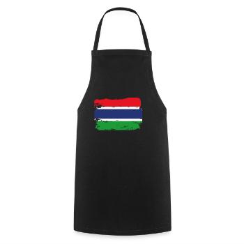 Drapeau officiel de la Gambie Pays géorgien gambien - Tablier de cuisine - noir - Devant - AI Model Male 185 dark (185cm)