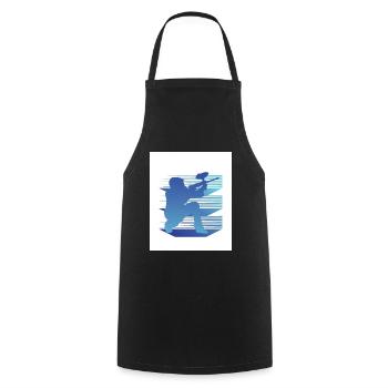 Geometry Paintball - Cooking Apron - black - Front - AI Model Male 185 dark (185cm)