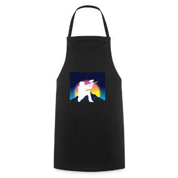 Vaporwave Paintball - Cooking Apron - black - Front - AI Model Male 185 dark (185cm)