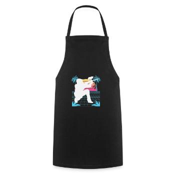 Vaporwave Paintball - Cooking Apron - black - Front - AI Model Male 185 dark (185cm)