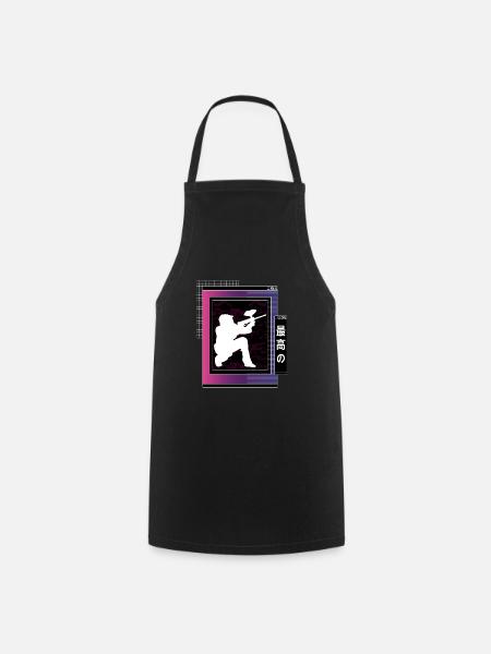 Vaporwave Metaverse Paintball - Cooking Apron - black