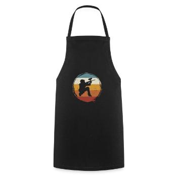 Paintball rétro - Tablier de cuisine - noir - Devant - AI Model Male 185 dark (185cm)