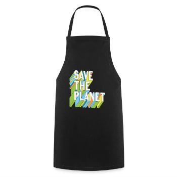 Save The Planet Earth Day Retro - Kochschürze - Schwarz - Vorne - AI Model Male 185 dark (185cm)