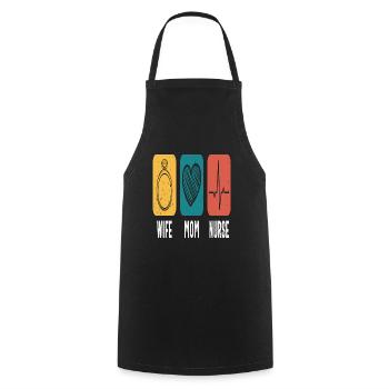 Épouse Maman Infirmière Autonomisation Citations - Tablier de cuisine - noir - Devant - AI Model Male 185 dark (185cm)
