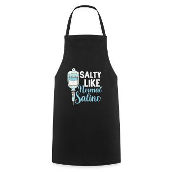 Salty Like Normal Saline Vintage - Cooking Apron - black - Front - AI Model Male 185 dark (185cm)