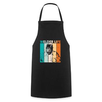 Soudeur Life Retro Vintage - Tablier de cuisine - noir - Devant - AI Model Male 185 dark (185cm)