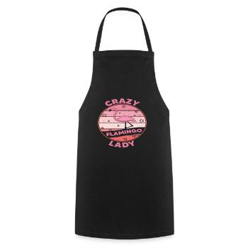 Crazy Flamingo Lady Flamingo Citations - Tablier de cuisine - noir - Devant - AI Model Male 185 dark (185cm)
