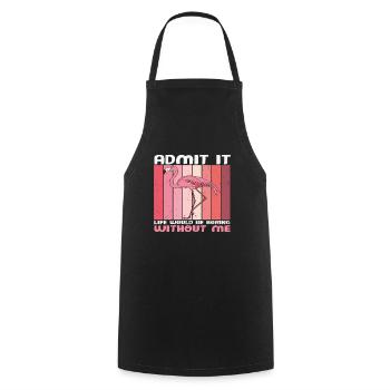 Avouez que la vie serait ennuyeuse sans moi Flamingo - Tablier de cuisine - noir - Devant - AI Model Male 185 dark (185cm)