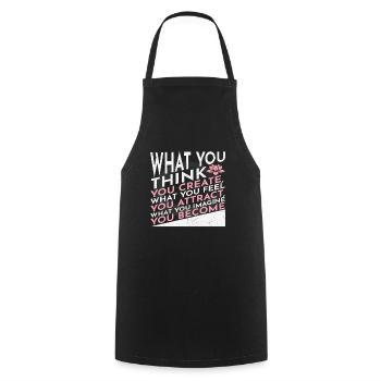What You Think You Create What You Feel You - Cooking Apron - black - Front - AI Model Male 185 dark (185cm)