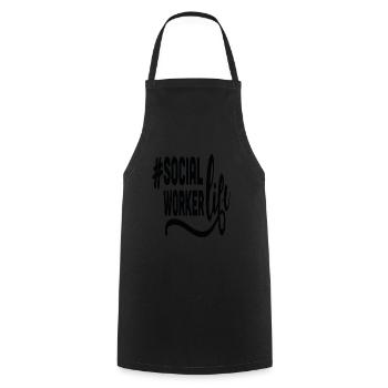 Social Worker Ol Hashtag Life Social Work Quotes - Cooking Apron - black - Front - AI Model Male 185 dark (185cm)