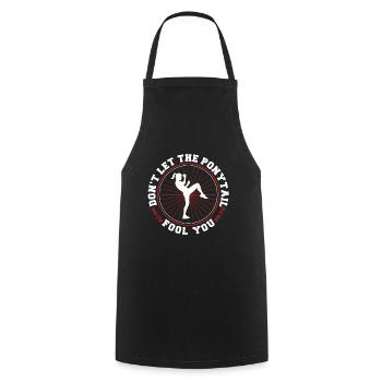 Krav Maga Apparel Israeli Self - Cooking Apron - black - Front - AI Model Male 185 dark (185cm)