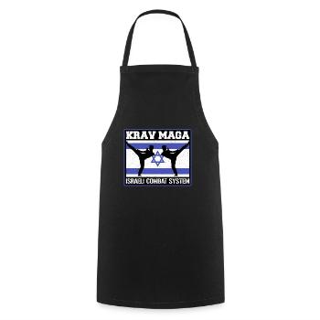 Krav Maga Apparel Israeli Self - Kochschürze - Schwarz - Vorne - AI Model Male 185 dark (185cm)