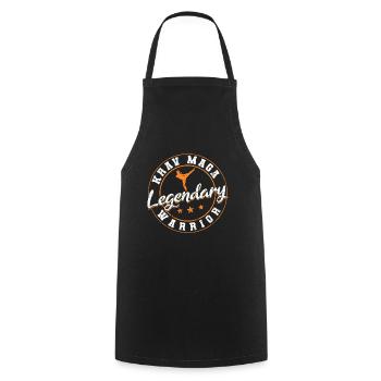 Krav Maga Apparel Israeli Self - Cooking Apron - black - Front - AI Model Male 185 dark (185cm)