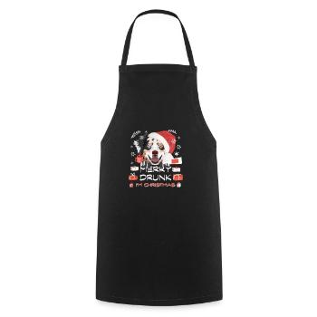 Marché de Noël du berger australien - Tablier de cuisine - noir - Devant - AI Model Male 185 dark (185cm)