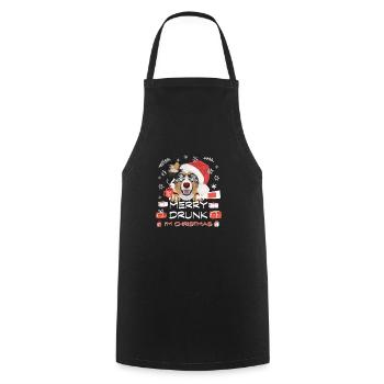 Marché de Noël du berger australien - Tablier de cuisine - noir - Devant - AI Model Male 185 dark (185cm)