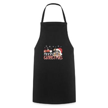 Australian Shepherd Merry Christmas - Cooking Apron - black - Front - AI Model Male 185 dark (185cm)