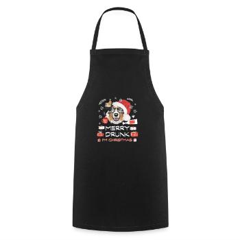 Marché de Noël du berger australien - Tablier de cuisine - noir - Devant - AI Model Male 185 dark (185cm)