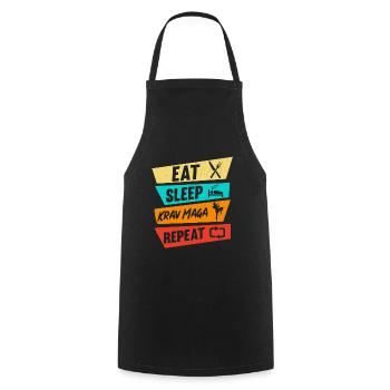 Krav Maga Apparel Israeli Self - Kochschürze - Schwarz - Vorne - AI Model Male 185 dark (185cm)