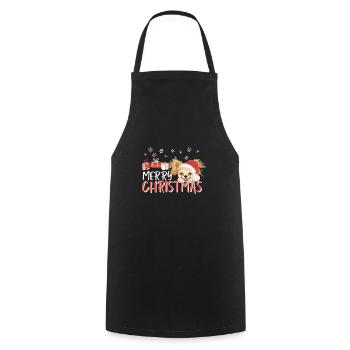 Chihuahua Merry Christmas - Cooking Apron - black - Front - AI Model Male 185 dark (185cm)