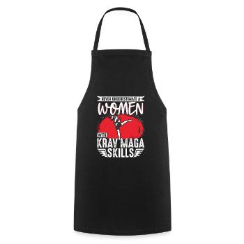 Krav Maga Apparel Israeli Self - Kochschürze - Schwarz - Vorne - AI Model Male 185 dark (185cm)
