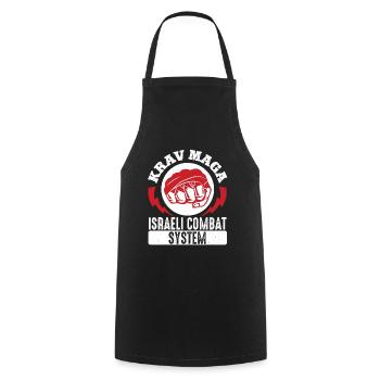 Krav Maga Apparel Israeli Self - Kochschürze - Schwarz - Vorne - AI Model Male 185 dark (185cm)