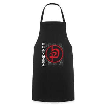Krav Maga Apparel Israeli Self - Kochschürze - Schwarz - Vorne - AI Model Male 185 dark (185cm)