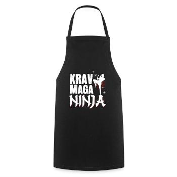 Krav Maga Apparel Israeli Self - Kochschürze - Schwarz - Vorne - AI Model Male 185 dark (185cm)