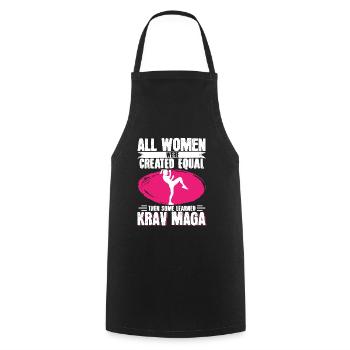 Krav Maga Apparel Israeli Self - Cooking Apron - black - Front - AI Model Male 185 dark (185cm)