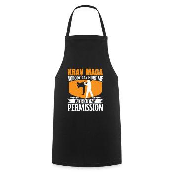 Krav Maga Apparel Israeli Self - Cooking Apron - black - Front - AI Model Male 185 dark (185cm)