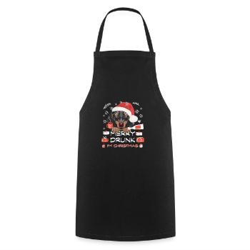 Marché de Noël du teckel - Tablier de cuisine - noir - Devant - AI Model Male 185 dark (185cm)